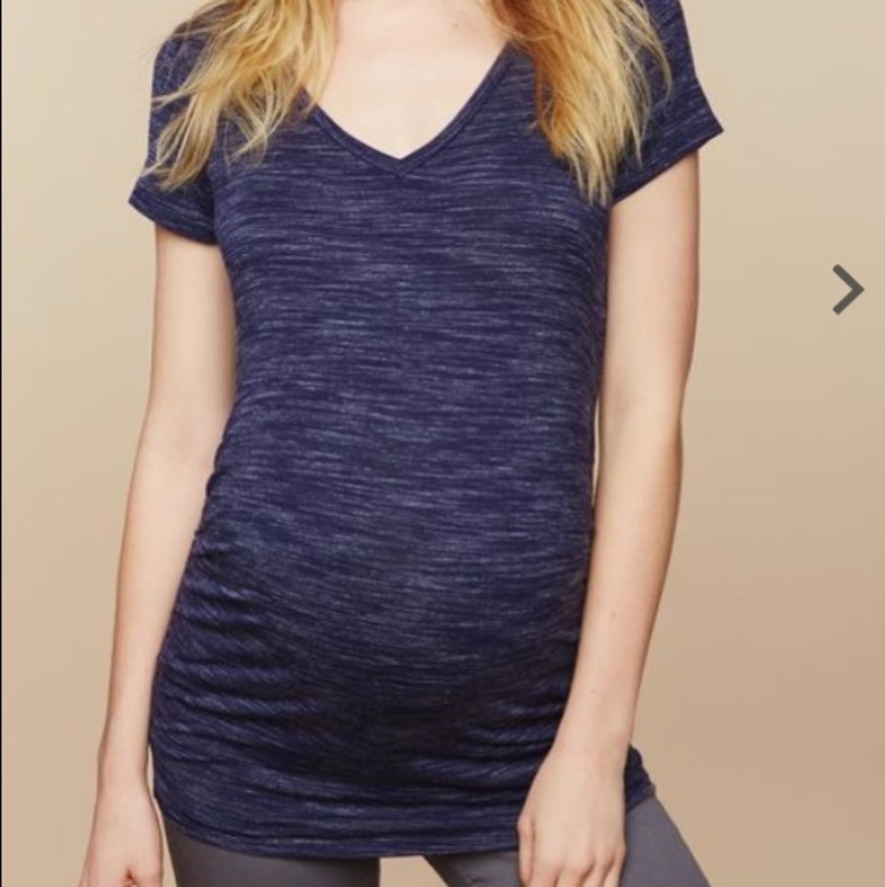 Motherhood Maternity Navy Side Ruched T-shirt